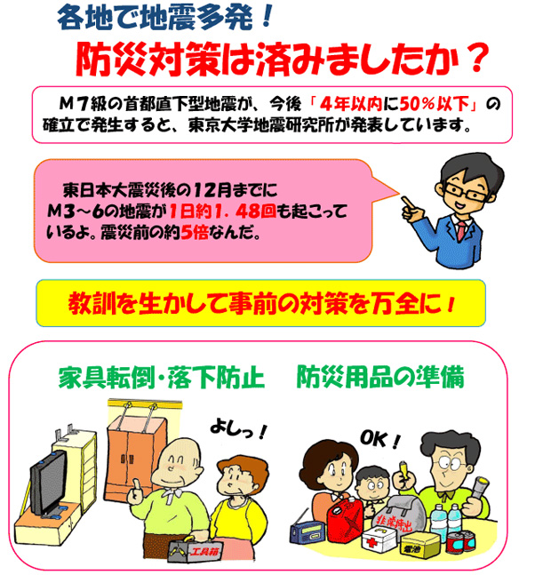 防災対策は済みましたか？